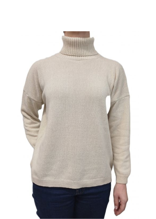 Maglia Donna Over Collo Alto Cashmere Rigenerato